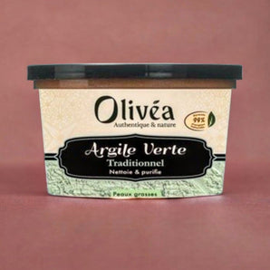 Pot d'Argile Verte Traditionnelle Olivéa pour le soin des peaux grasses