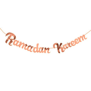 bannière "Ramadan Kareem" de couleur rose gold